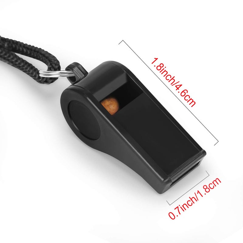 Fya Whistle, Plastic Whistle with Lanyard, Loud Clear Black Whistles Bulk Great for Coaches, Referees, and Officials - Image 4